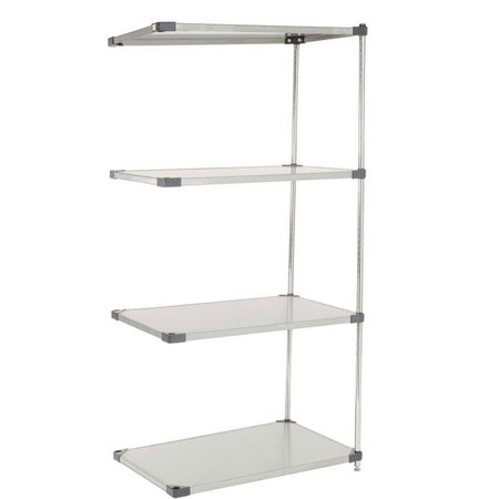 NEXEL 5 Tier Solid Stainless Steel Shelving Add-On Unit, 36W x 24D x 86H A24368SS5